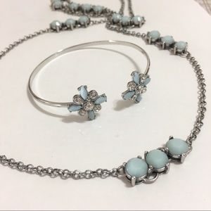 Beautiful Opaque Aquamarine Necklace & Cuff Duo